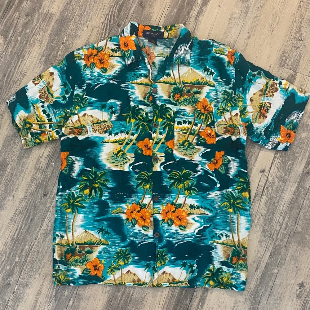 Banana Split USA Vintage Retro Hawaiian Shirt LARGE
